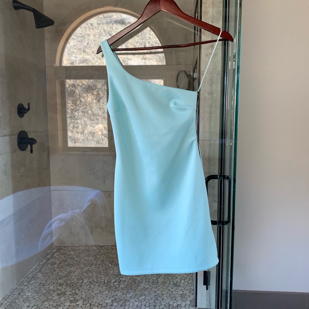 Sexy Aqua Bright Blue TopShop Neoprene Dress, Sz4